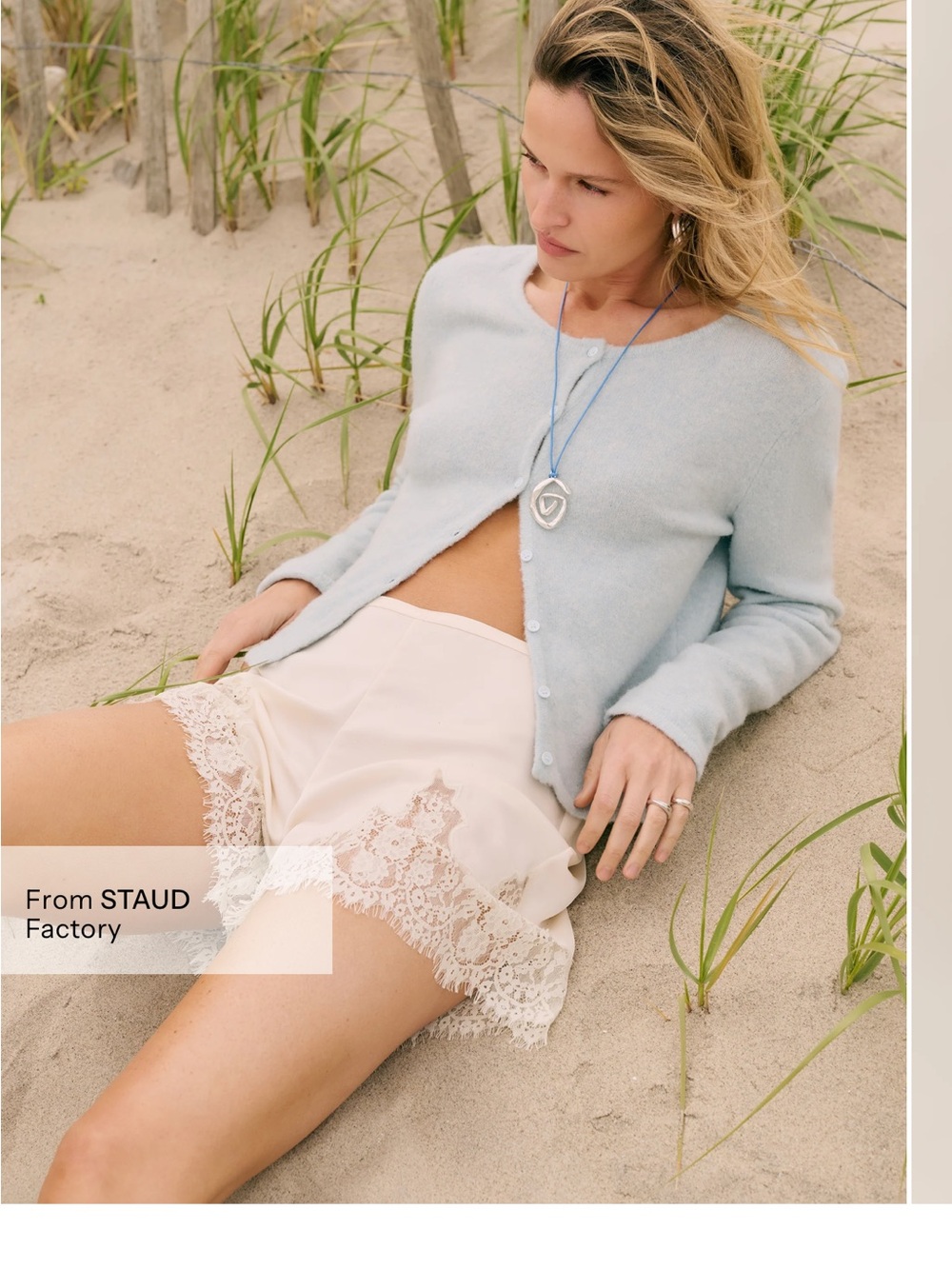 NWT Sorella Rosa Satin Lace Staud Factory Few Moda Short Small